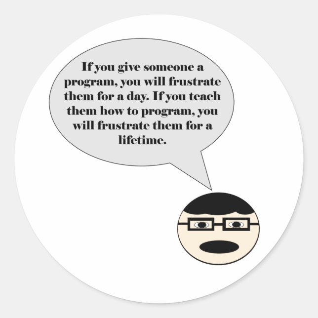 Redonda Cómo frustrar a un programador Pegatina (Anverso)