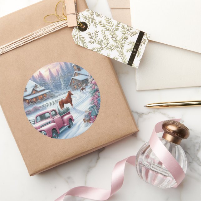 Redonda Con amor Este Navidad hermoso conjunto de Pegatina (Regalar)