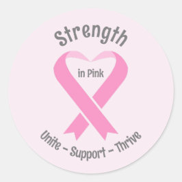 Redonda Conciencia sobre el cáncer de mama Pegatina de cin
