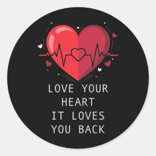 Redonda Concienciación sobre la salud cardíaca Pegatina sa