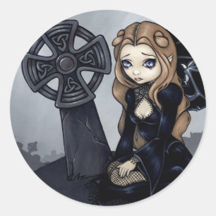 Redonda "Condenado pegatina del comienzo"