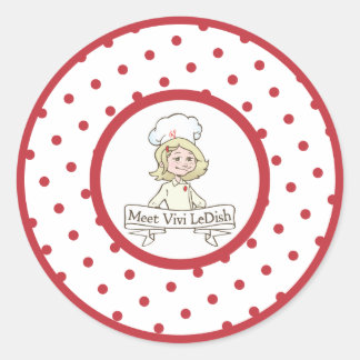Redonda Conoce a Vivi LeDish Polka Dot Pegatina