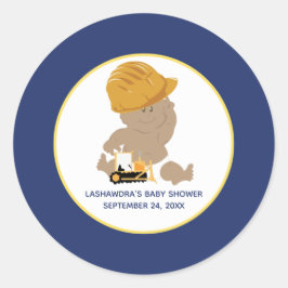 Redonda Construcción Pegatina de Favor de Ducha para Niño