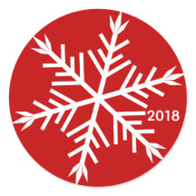 Copo de nieve blanco sobre Pegatina personalizado
