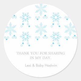 Redonda Copo de nieve | Boy Baby Shower Favor Pegatina
