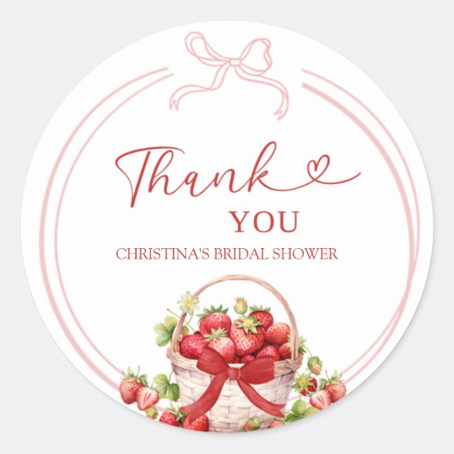 Redonda Coquette Berry In Love Gracias Pegatina (Anverso)