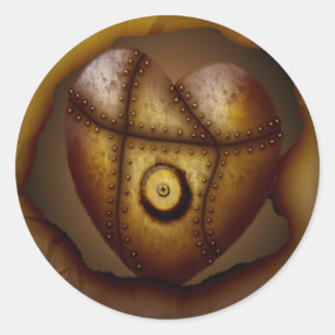 Redonda Corazón clavado, pegatina