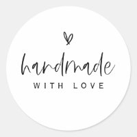 Corazón de Boho hecho a mano con amor Pegatina mín