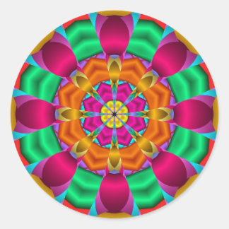 Redonda Corazón de flores pegatina de Mandala decorativa