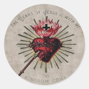 Redonda Corazón De Jesús Pegatina