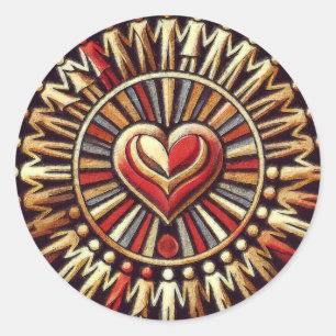 Redonda Corazón de la Unidad: Weltfrieden - Pegatina Mundi