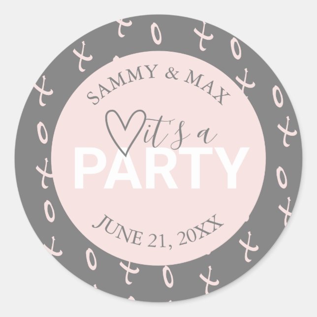 Redonda Corazón lindo es un Pegatina Fiesta (Anverso)