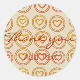 Redonda Corazones de corazón gracias Boda Pegatina de Acci