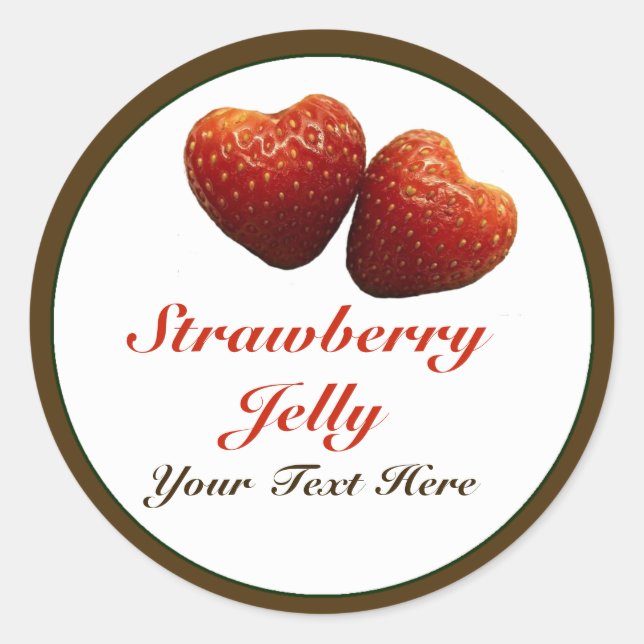 Redonda Corazones de fresa Jelly Pegatina (Anverso)