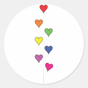 Redonda Corazones de globos flotantes - Pegatina