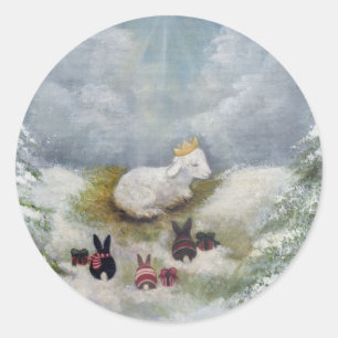 Redonda Cordero de Dios Pegatina