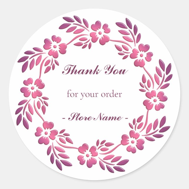 Redonda Corona floral mandala étnica clásica Pegatina redo (Anverso)