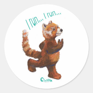 Redonda Corro, corro, Pegatina Jogging Red Panda