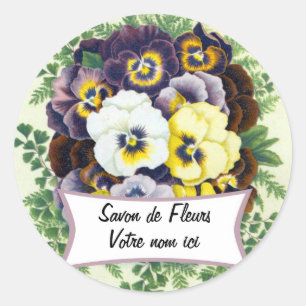 Redonda Cosméticos de jabón floral pegatina de perfumes co