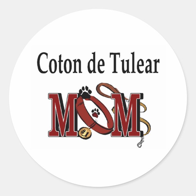Redonda Coton De Tulear Mom Pegatina (Anverso)