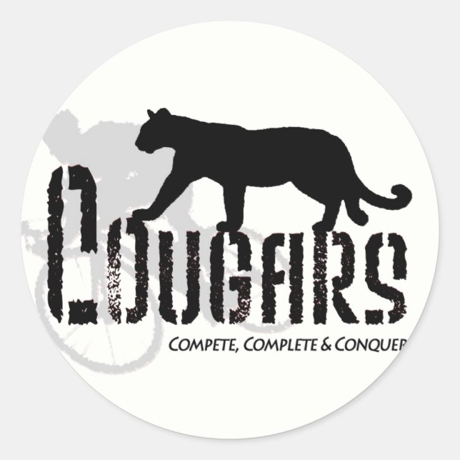 Redonda Cougar pegatina (Anverso)
