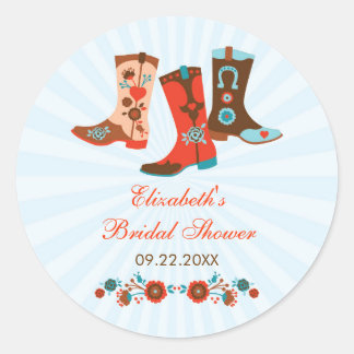 Redonda Cowgirl Boots favorece a Pegatina