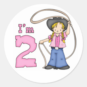 Redonda Cowgirl Roper 2º Pegatina de la Ronda Clásica