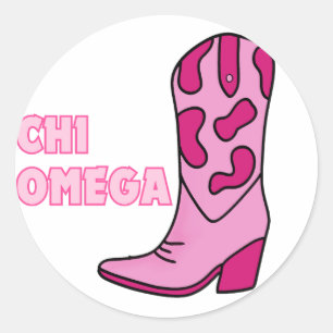 Redonda Cowgirl Sorority Pegatina Chi O