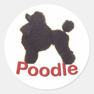 Redonda Cradle Black Poodle Pegatina