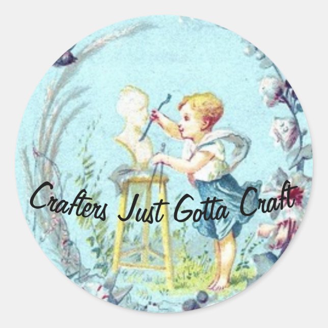 Redonda Crafters Gotta Craft Pegatina (Anverso)