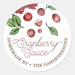 Redonda Cranberry Sauce Classic Round Pegatina