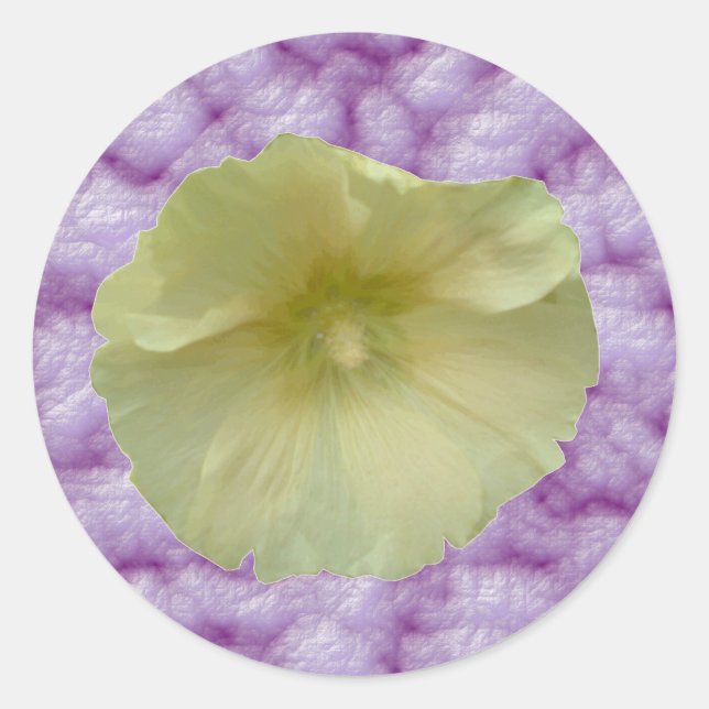 Redonda Cream Hollyhcok Pegatina (Anverso)