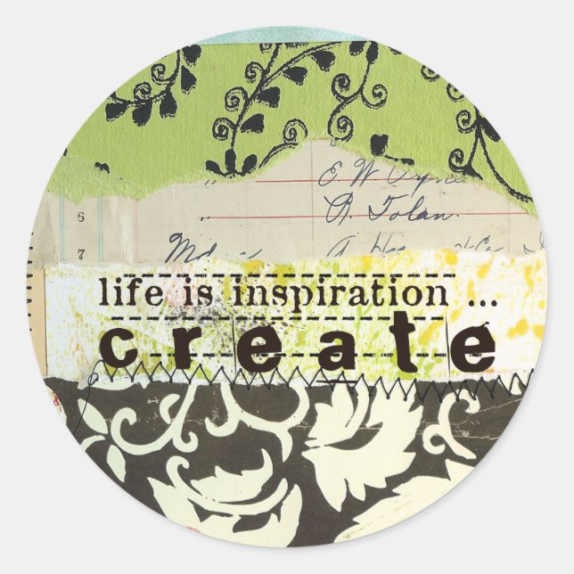 Redonda crear pegatina (Anverso)