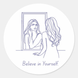 Redonda Creer en ti mismo - Pegatina ascendente