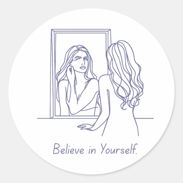 Redonda Creer en ti mismo - Pegatina ascendente (Anverso)