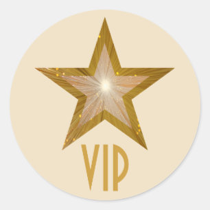 Redonda Crema de pegatina circular Star VIP "Gold" Star
