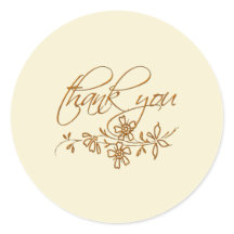 Crema simple lindo Gracias Pegatina redondo clásic