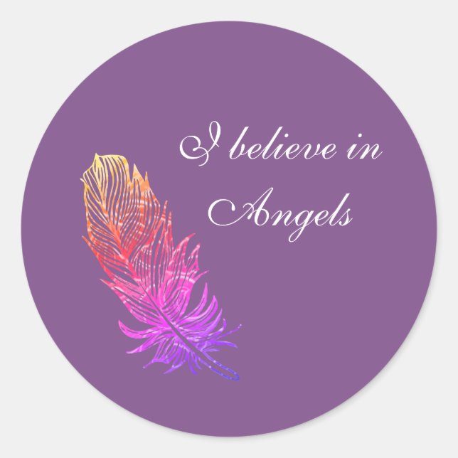 Redonda Creo en el Pegatina de los ángeles (Anverso)