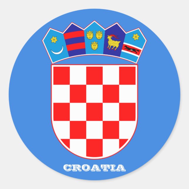 Redonda Croacia* Pegatina de la Ronda de Escudos de Armas (Anverso)