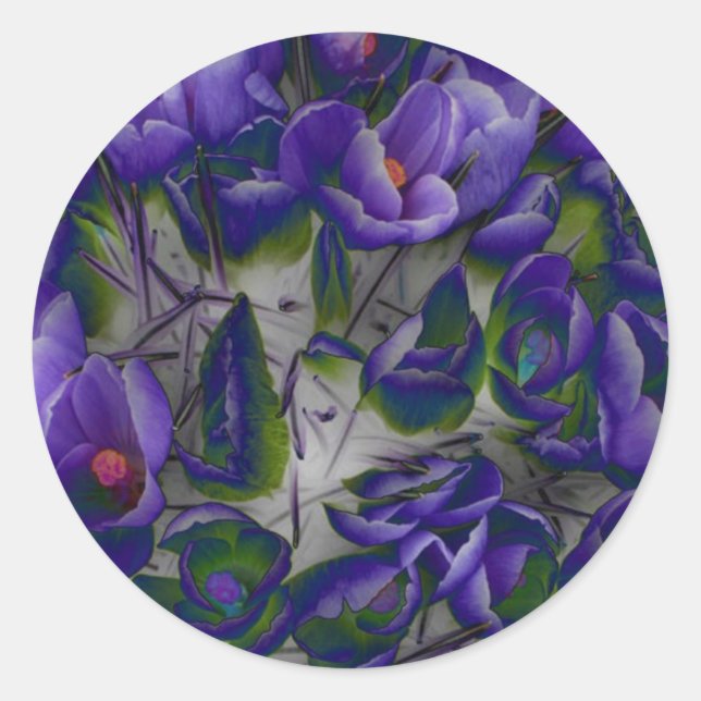 Redonda Crocus Stationery Pegatina (Anverso)