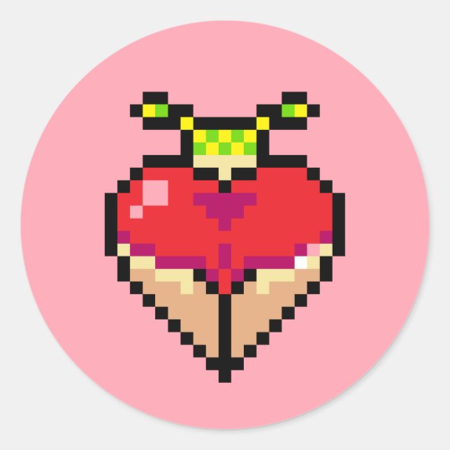 Redonda Cruces gemelas en un Pegatina bikini rojo (Anverso)