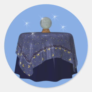 Redonda Crystal Ball Fortune Teller Pegatina Psíquico