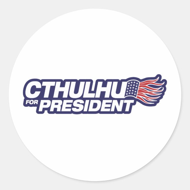 Redonda Cthulhu para Presidente Pegatina (Anverso)