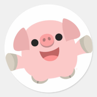 Redonda Cuadridículamente Personalizado Pegatina de cerdo