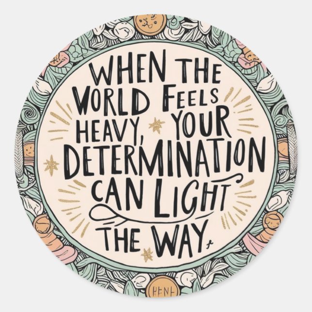 Redonda Cuando el mundo se siente Pegatina (Anverso)