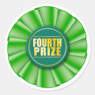 Redonda cuarto pegatina premiado del rosetón verde