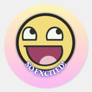 Redonda Cue emoji feliz pegatina