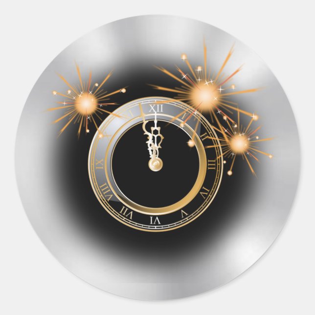 Redonda Cuenta regresiva para el Pegatina de Año Nuevo (Anverso)