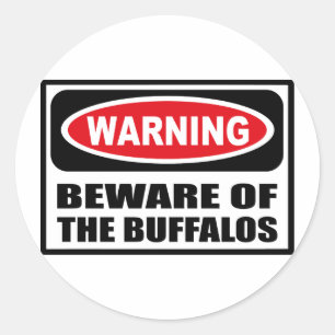 Redonda CUIDADO DE LA Pegatina BUFFALOS