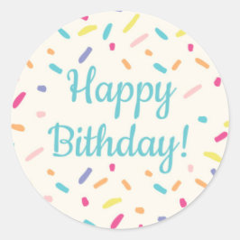 Redonda Cumpleaños del niño - Fiesta de Donut - Pegatina 3